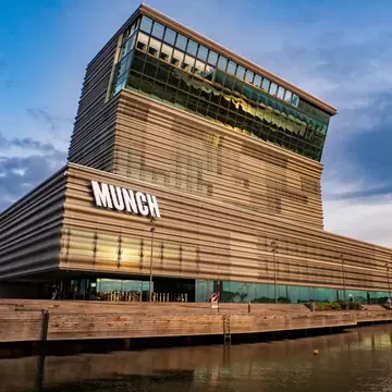 Exterior of the Munch Museum by the water