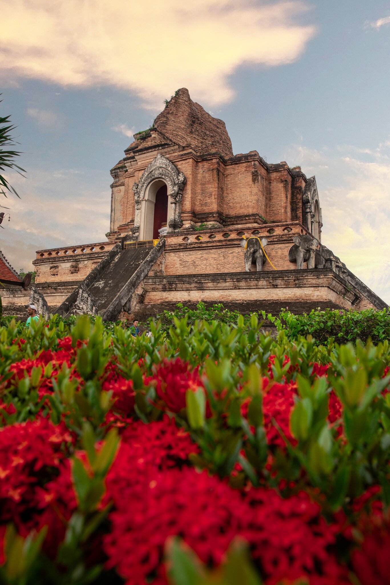 BIT 2025 Chiang Mai, Thailand August 2024. ..Wat Chedi Luang, one of Chiang Mai's most important and historically significant temples, is located in the heart of the Old City. Built in the 14th century, this impressive temple complex once housed the Emerald Buddha, Thailand's most revered religious artifact. The central chedi, or stupa, was originally over 80 meters tall but was partially damaged by an earthquake in the 16th century.