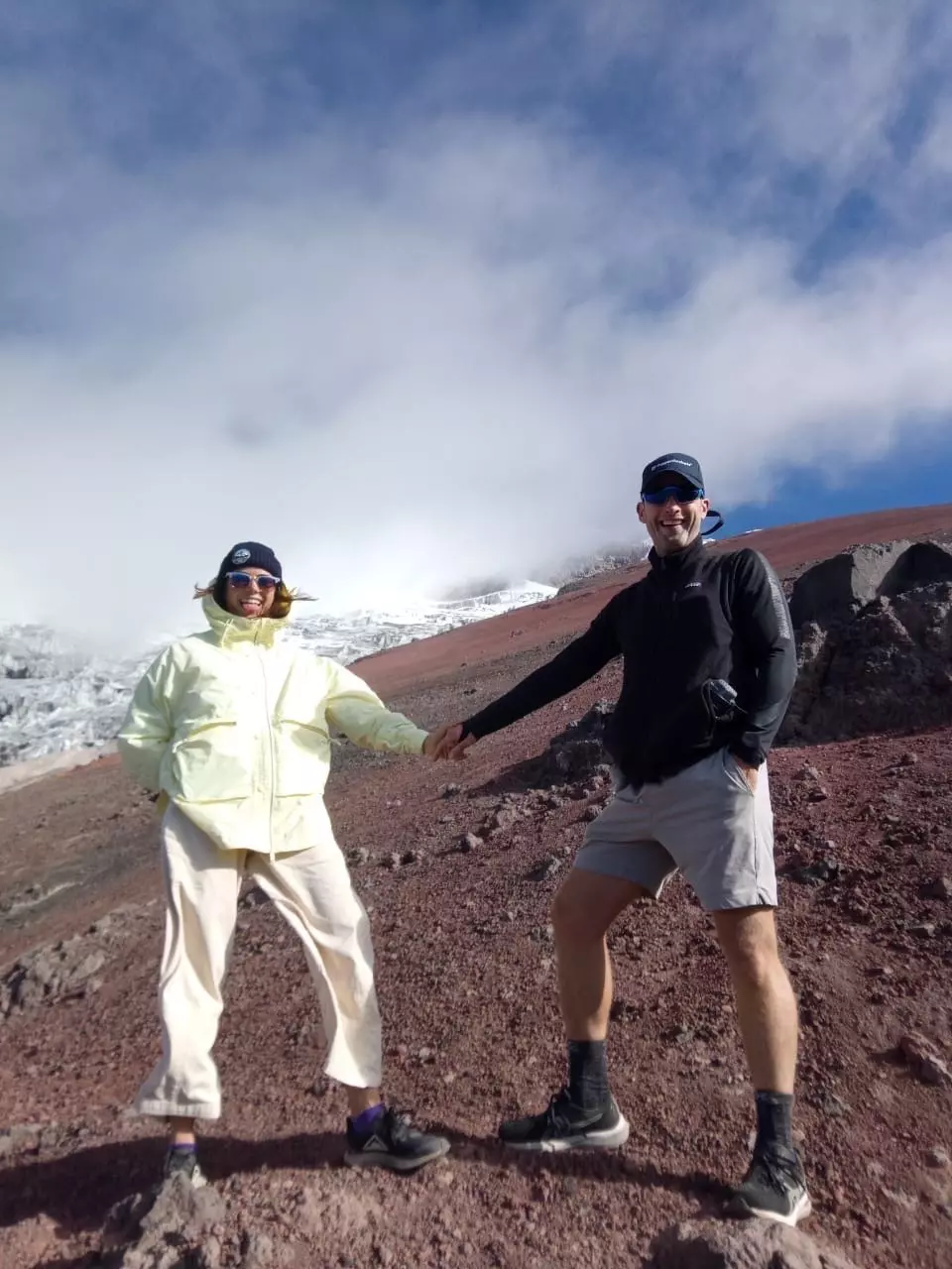 Founder Alexis Bowen and her husband climbing the Rumiñahui Volcano in Ecuador