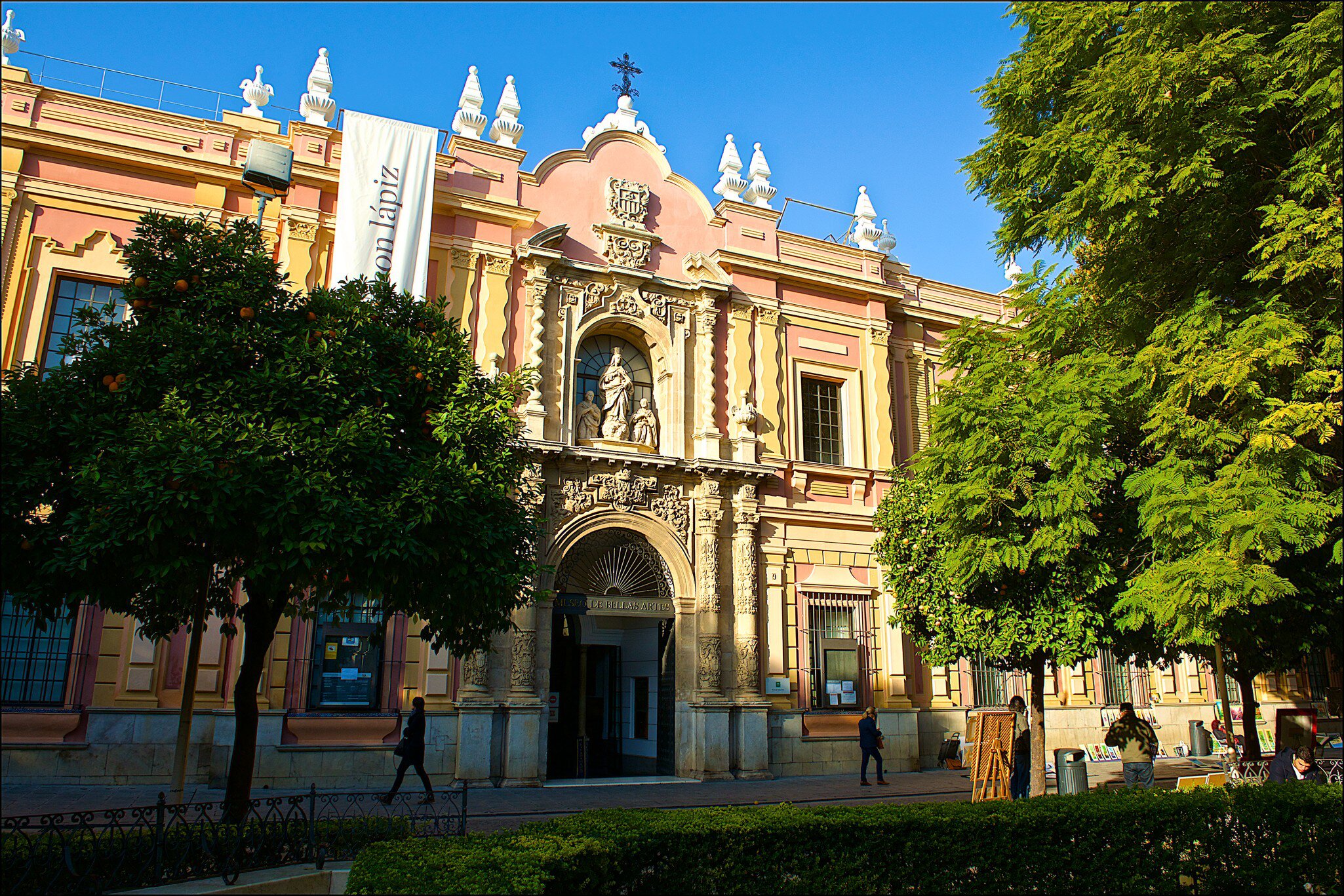 The entrance to the Museo de Bellas Artes in Seville, Spain.