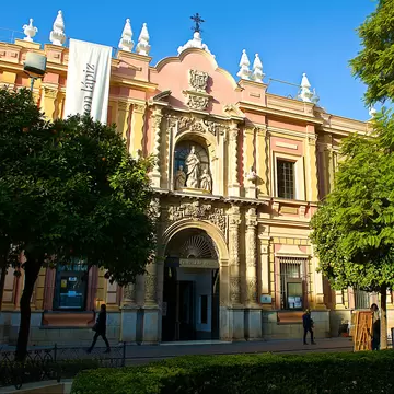 The entrance to the Museo de Bellas Artes in Seville, Spain.