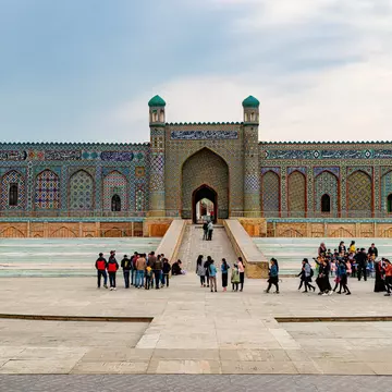 Khan’s Palace in Kokand is one of the unmissable cultural sites in Uzbekistan's Fergana Valley. eranicle/Getty Images