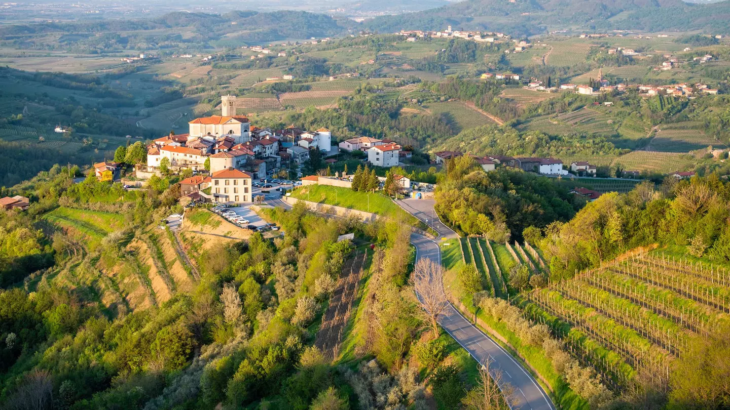 An aerial view of Friuli wine estate in Pordenone