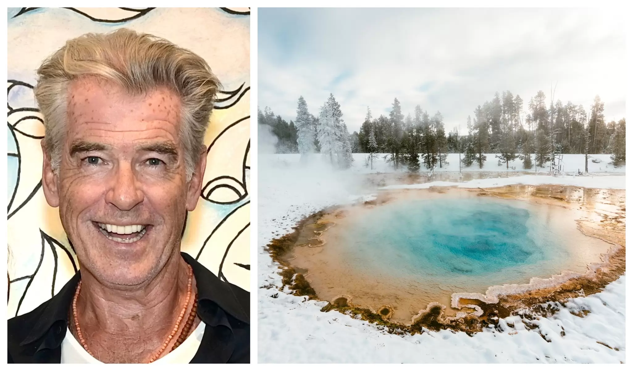 Actor Pierce Brosnan is in hot water over his recent dip in a Yellowstone hot spring © Getty