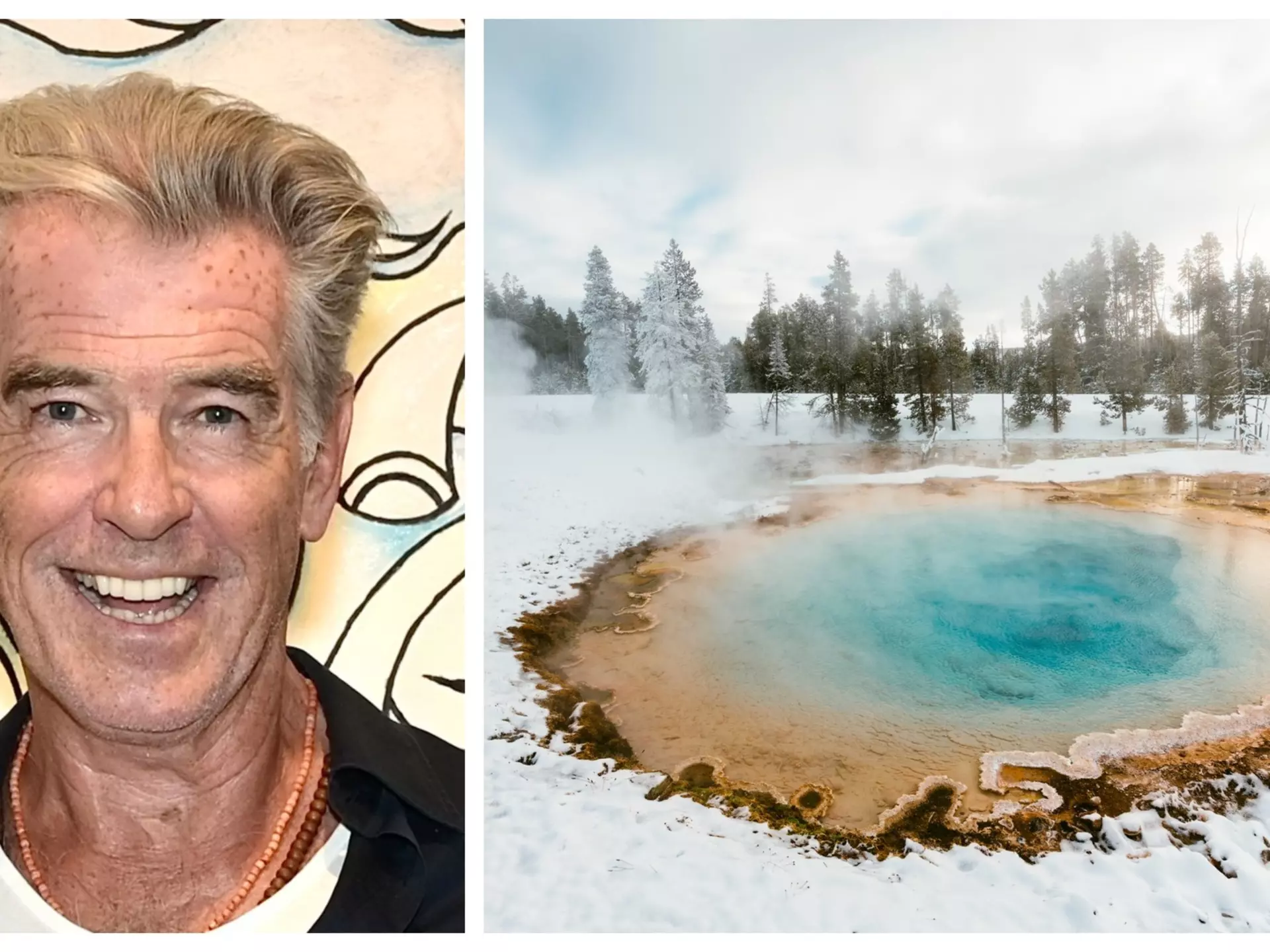 Actor Pierce Brosnan is in hot water over his recent dip in a Yellowstone hot spring © Getty