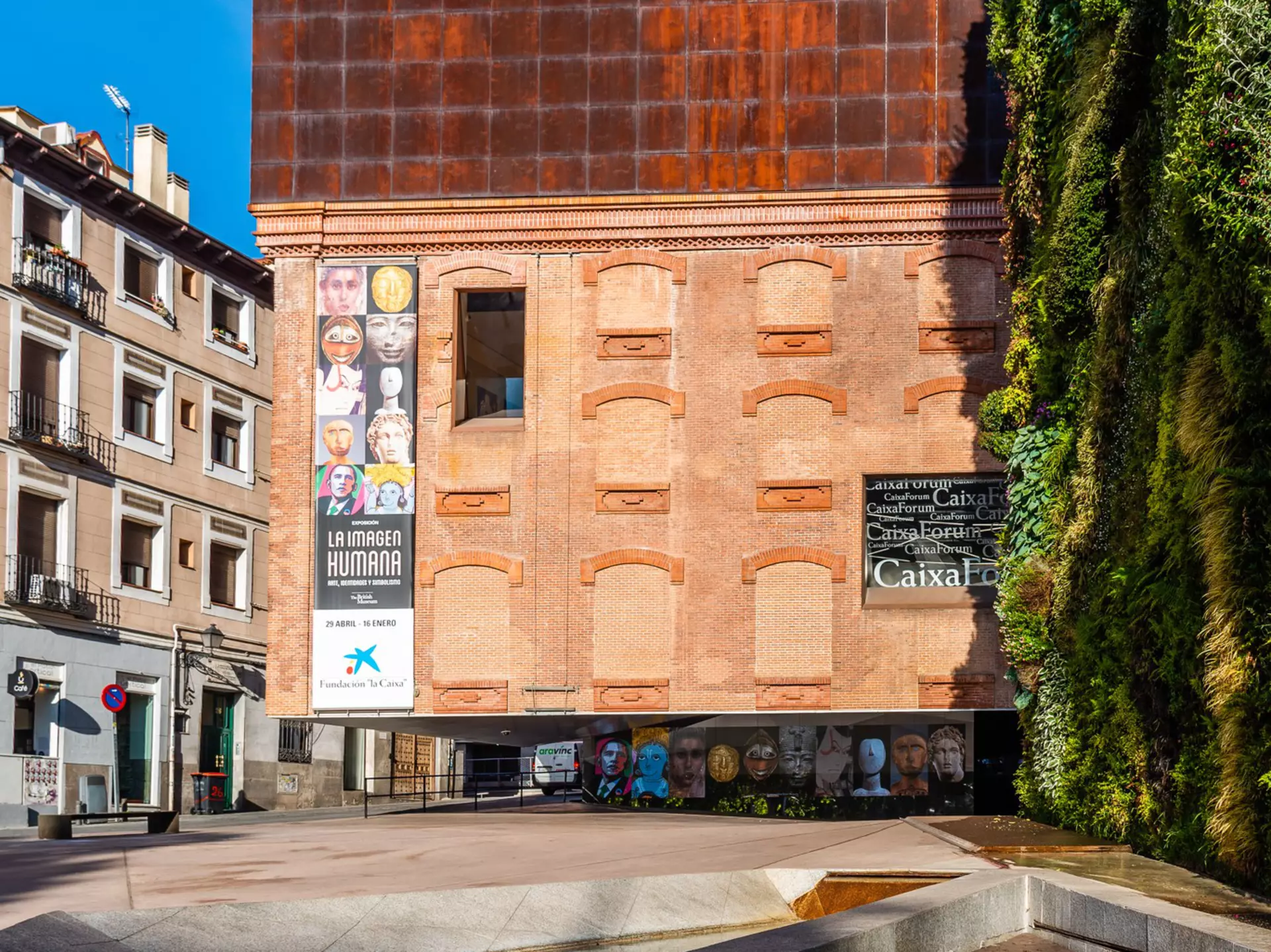 Exterior view of Caixa Forum in Madrid, Spain.
