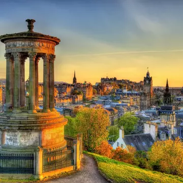 Dugald Stewart Monument on Calton Hill in Edinburgh