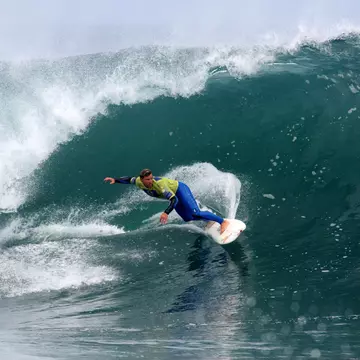 Professional surfer on a wave known as El Gringo.