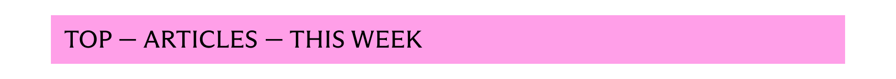 Top articles this week