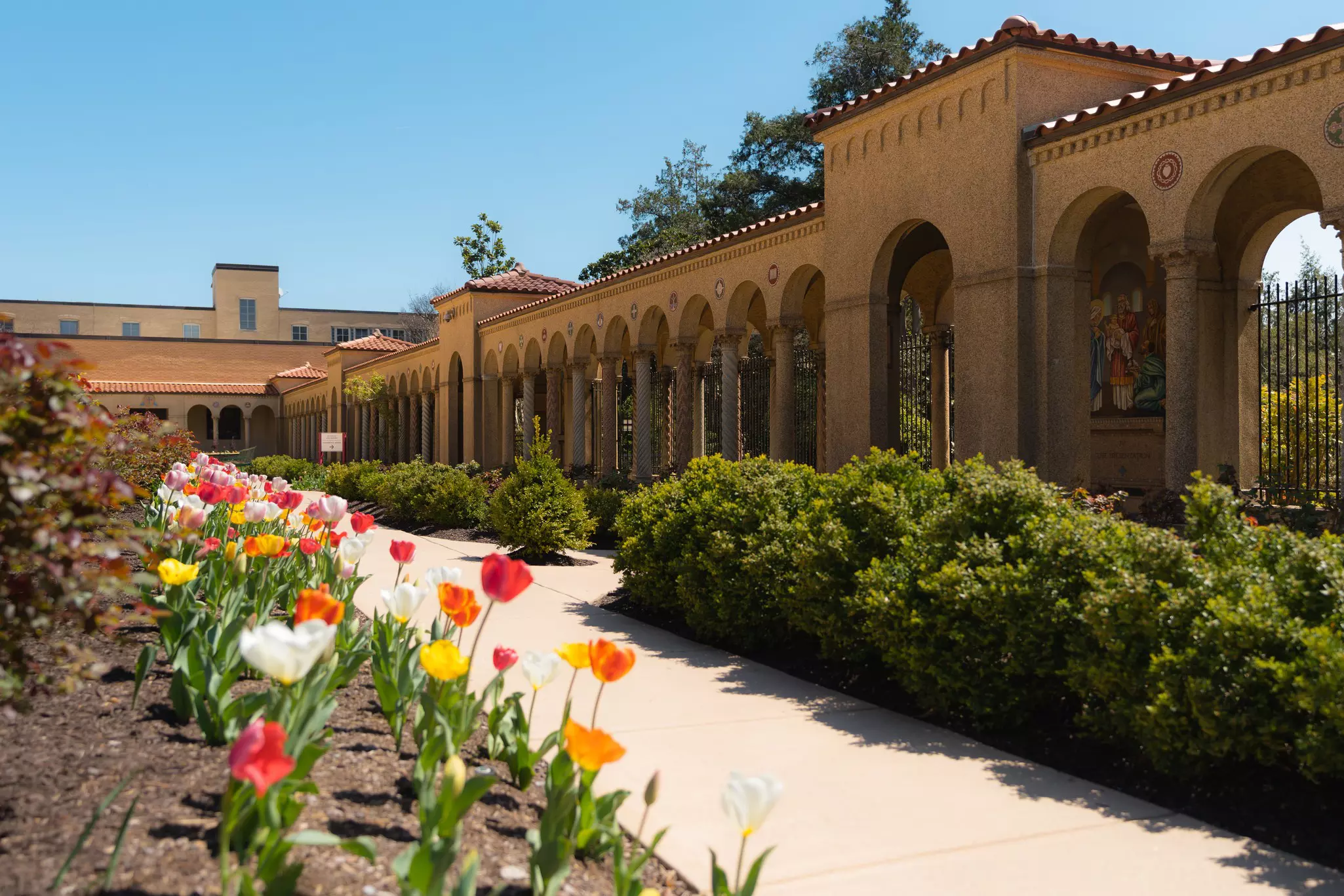 The Franciscan Monastery encompasses peaceful gardens with replicas of famous Christian shrines and architectural elements, offering visitors a serene and spiritual oasis © Courtesy of Destination DC
