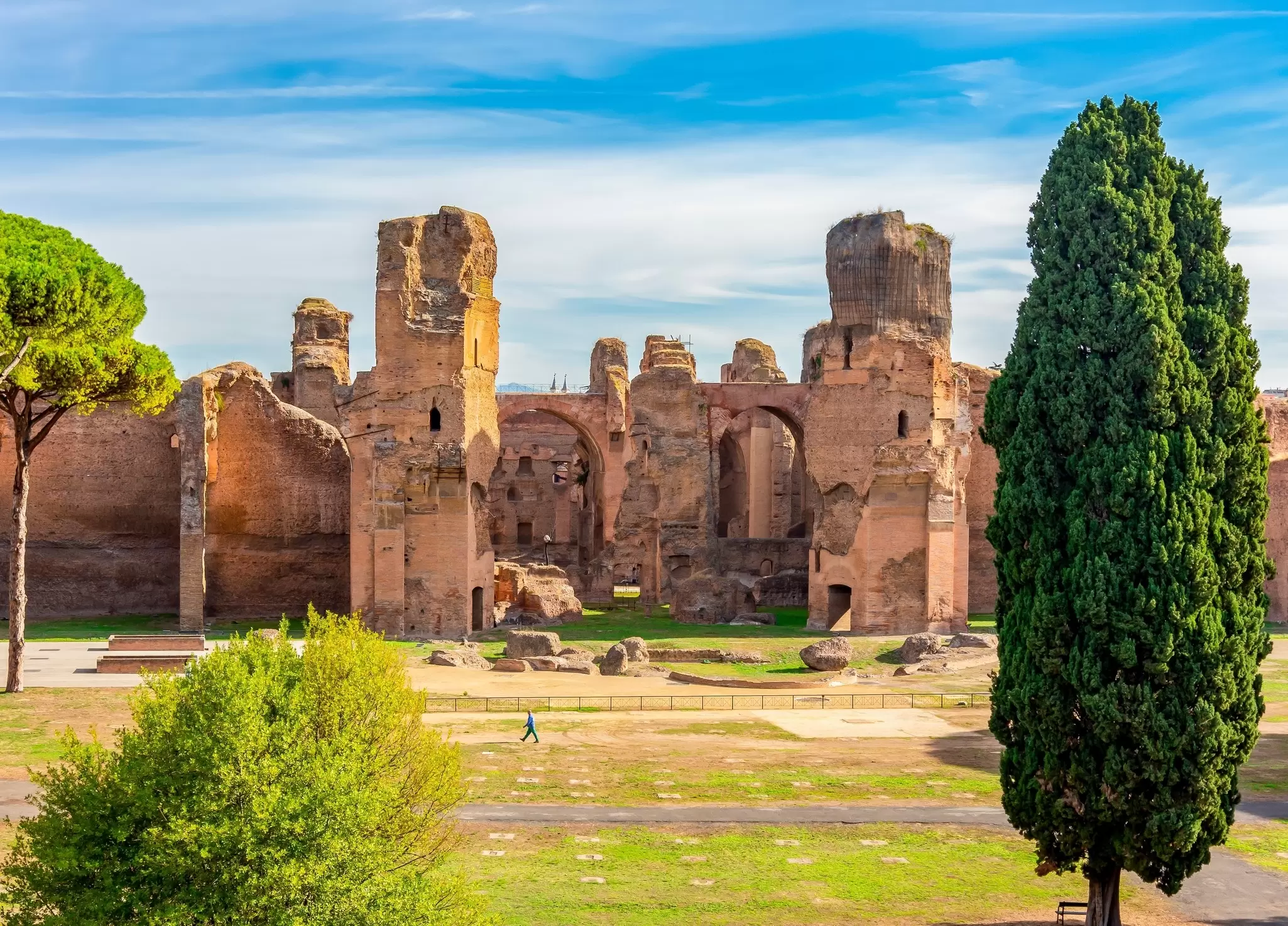 Ruins of the Terme di Caracalla in Rome, Italy.