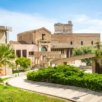 Indoor garden to the National Archaeological Museum in the Castle district of Cagliari.