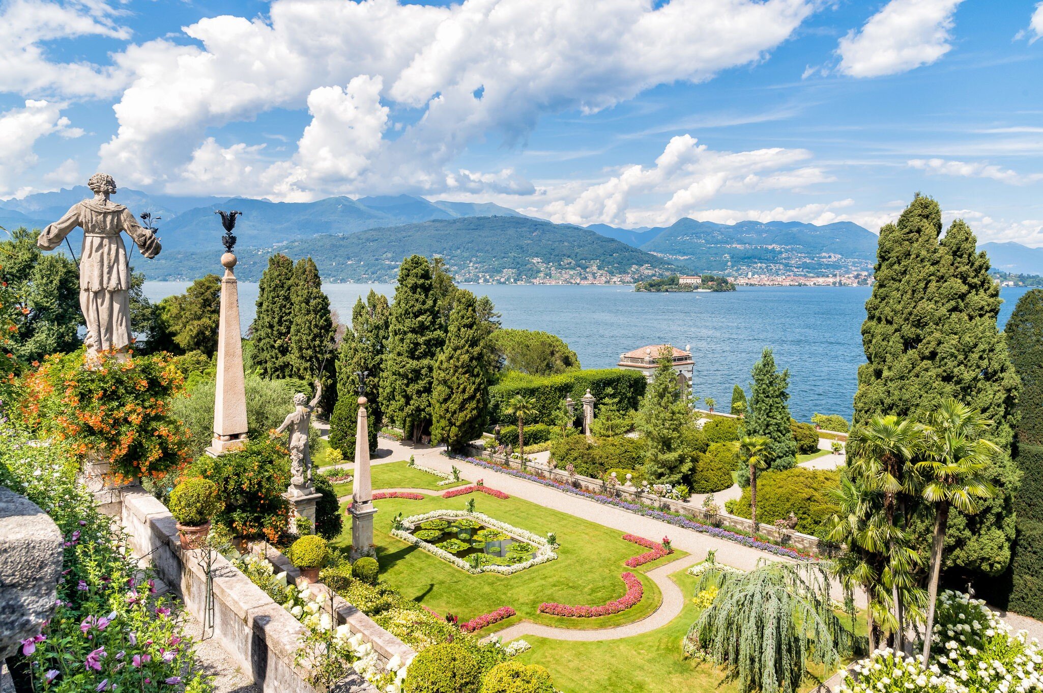 Baroque garden on the Island of Bella in Lake Maggiore.