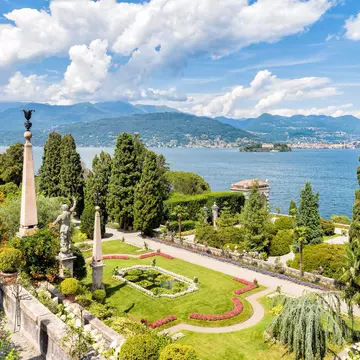 Baroque garden on the Island of Bella in Lake Maggiore.