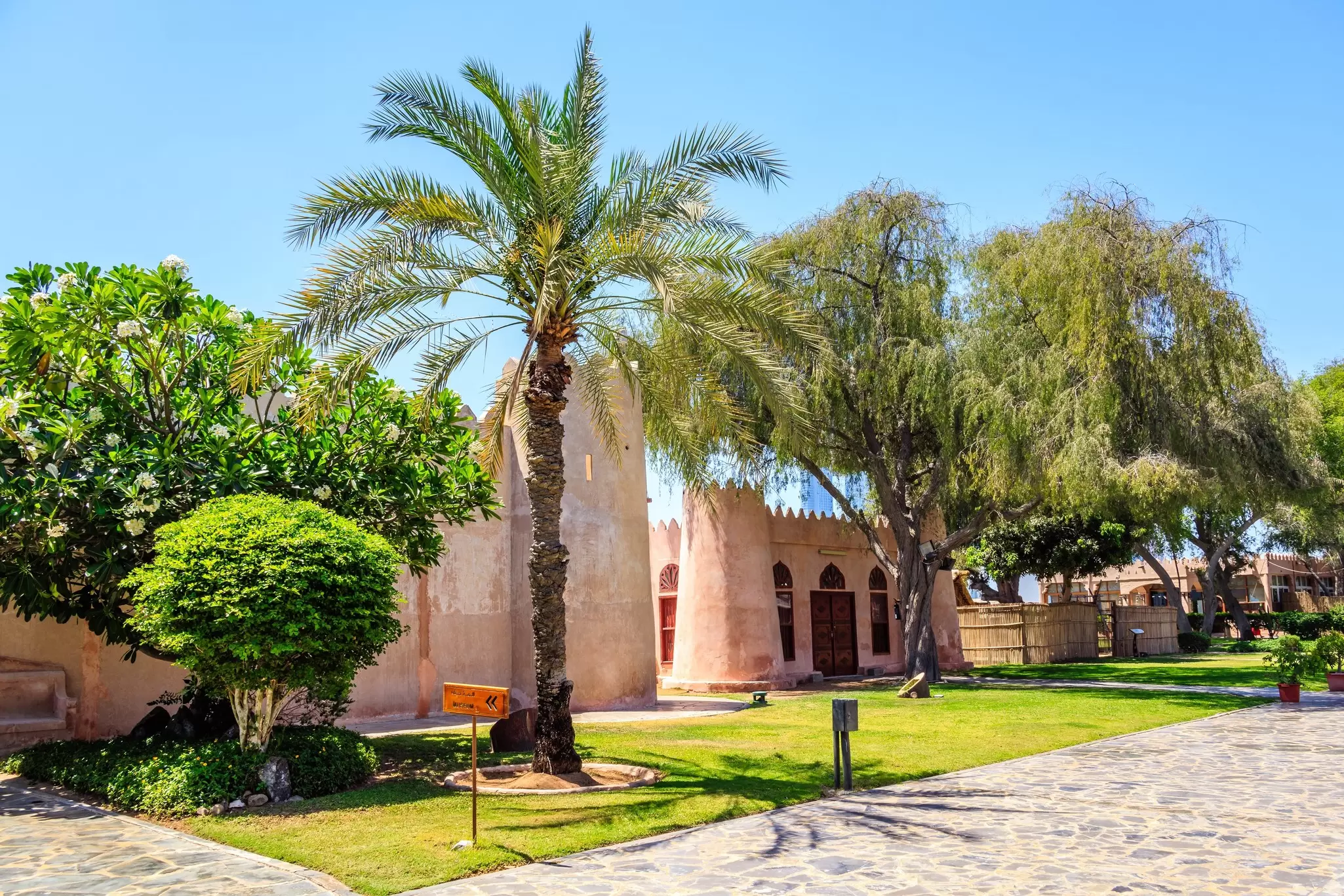 The gateway to the Heritage Village in Abu Dhabi, UAE.