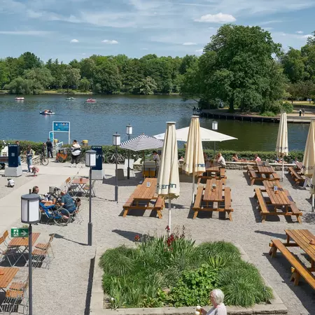 Berlin, Germany – June 03, 2023: the historic Zenner beer garden on the banks of the Spree in Berlin's Treptow district, popular with tourists and locals alike                                , License Type: media, Download Time: 2025-12-01T14:02:16.000Z, User: LP_KBaxter, Editorial: true, purchase_order: 65050 - Digital Destinations and Articles, job: lonely planet, client: The 5 best day trips from Berlin, other: Kathleen Baxter