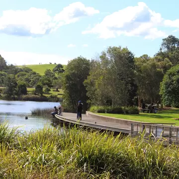 Wetlands at Sydney Park. Water is reused to top up the wetlands and irrigate the 44 hectare park and supply the neighbouring Council depot. Sydney, Australia. 