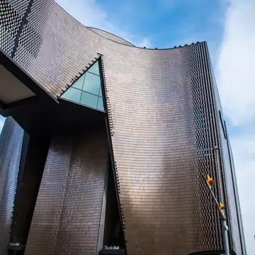 Calgary, Alberta, Canada - February 16 2017: Studio Bell at the National Music Center in downtown Calgary  License Type: media  Download Time: 2023-12-12T16:48:17.000Z  User: nic.dhoedt_lonelyplanet  Is Editorial: Yes  purchase_order:   