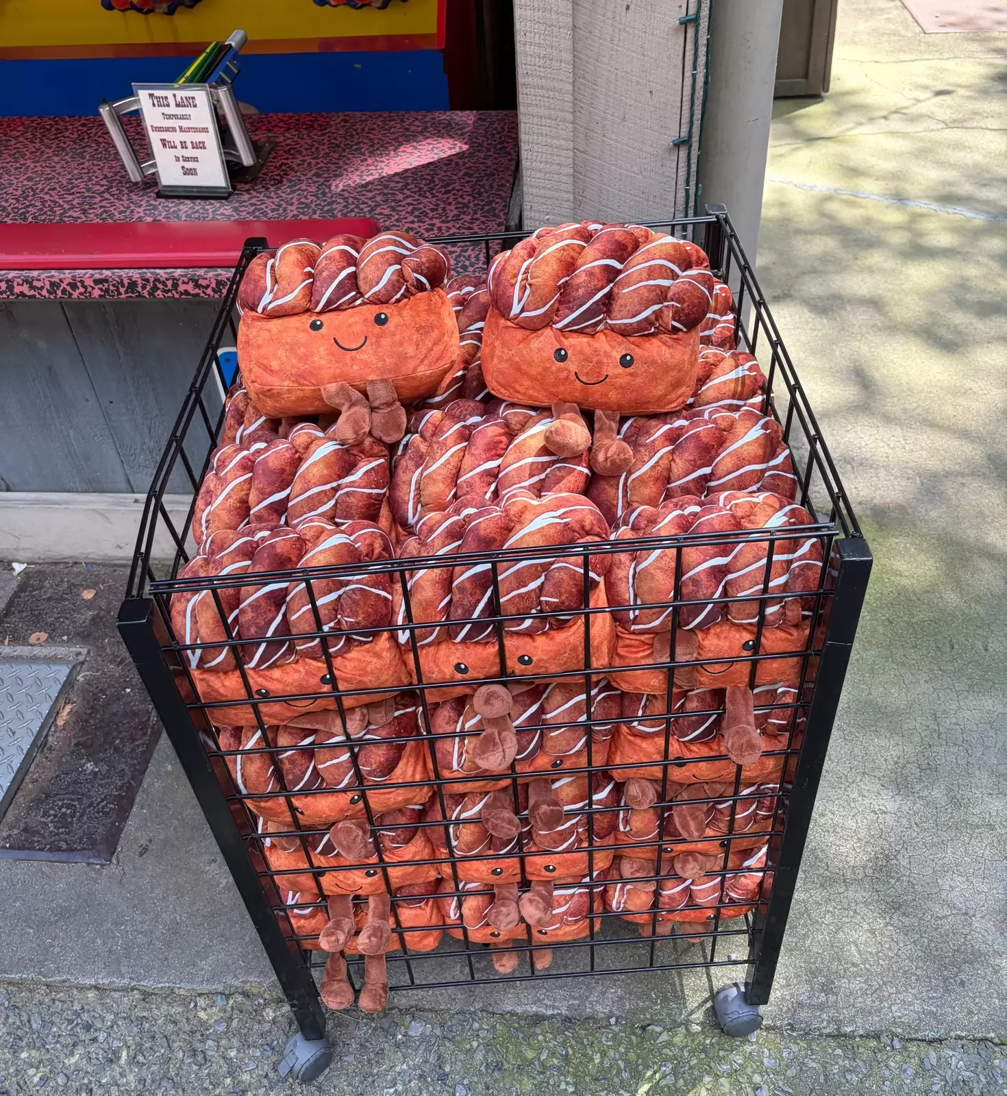 a bin of stuffed cinnamon rolls