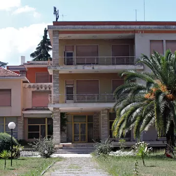 TIRANA, ALBANIA - 2013/09/06: Front of Enver Hoxha's former residence in Tirana, Albania. (Photo by Dominic Dudley/Pacific Press/LightRocket via Getty Images)