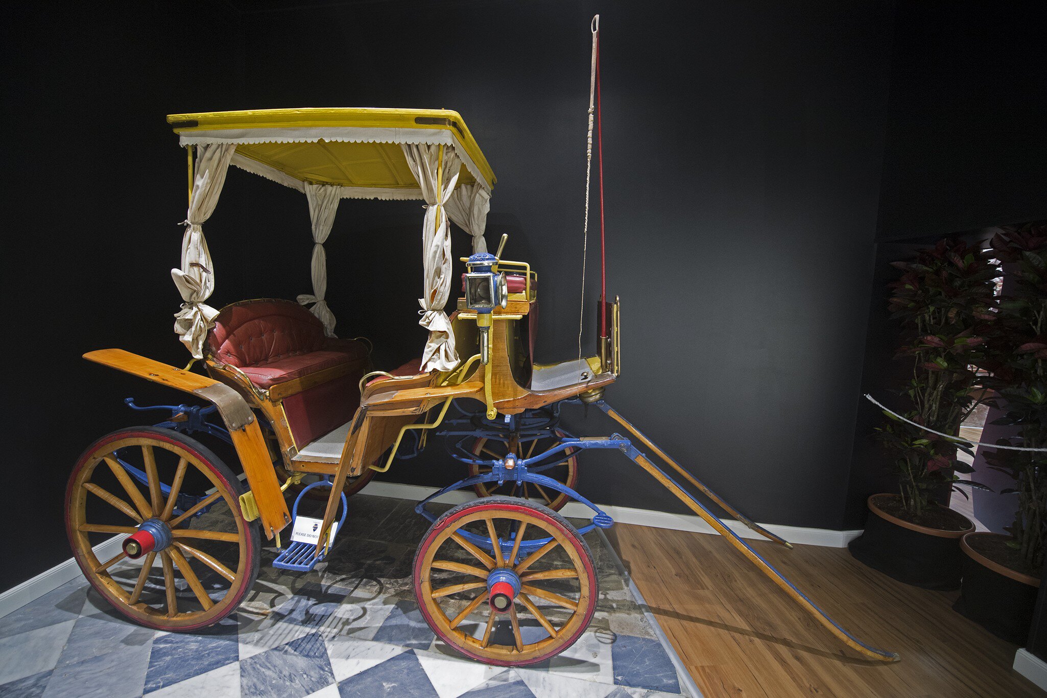 View of a carriage on display at The Gibraltar National Museum.