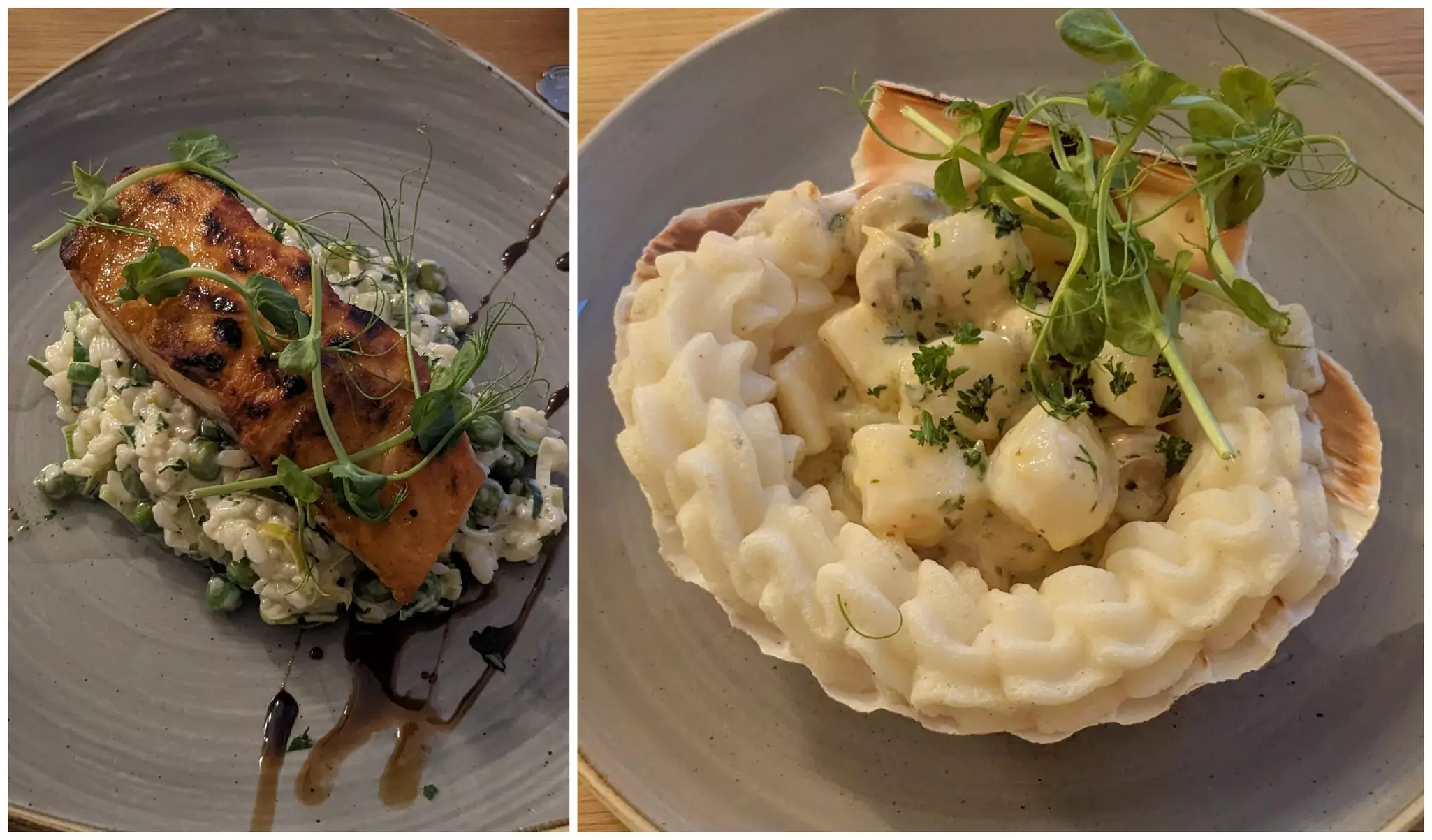 Making the most of Scotland's seafood bounty with salmon risotto and scallops at Henry's © Amy Lynch