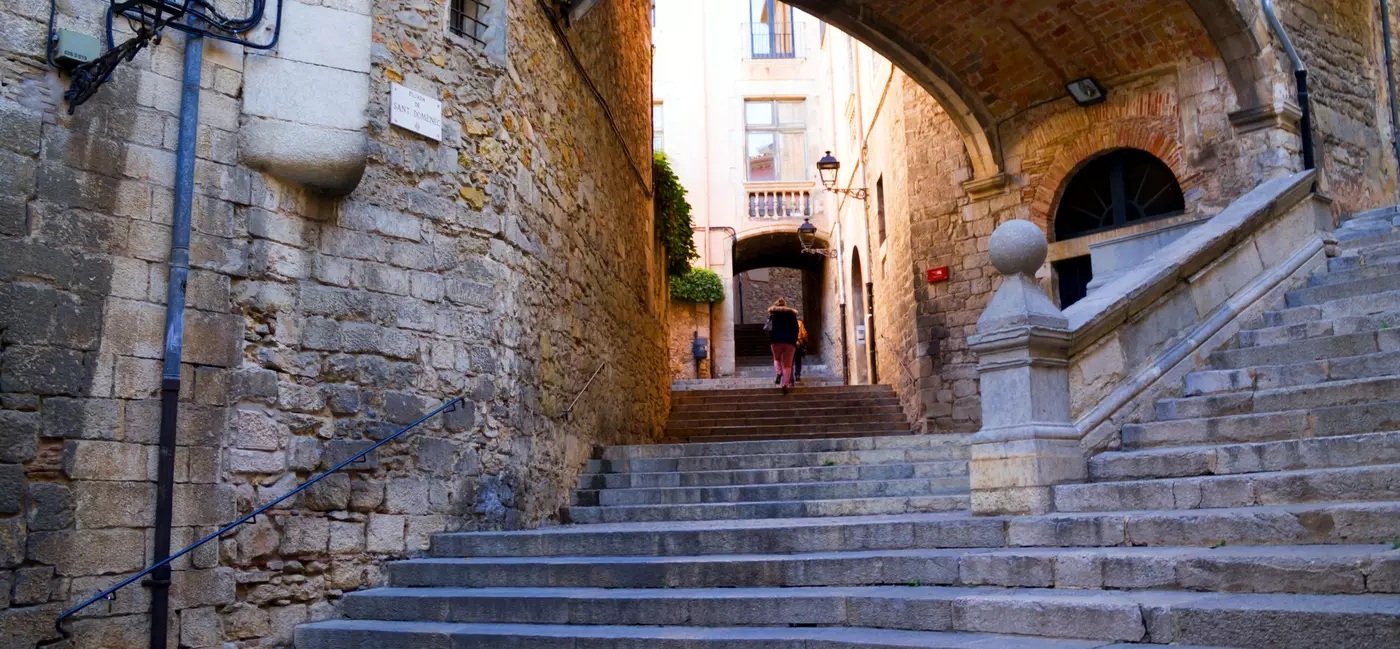 A set of steep steps leading up to medieval convent