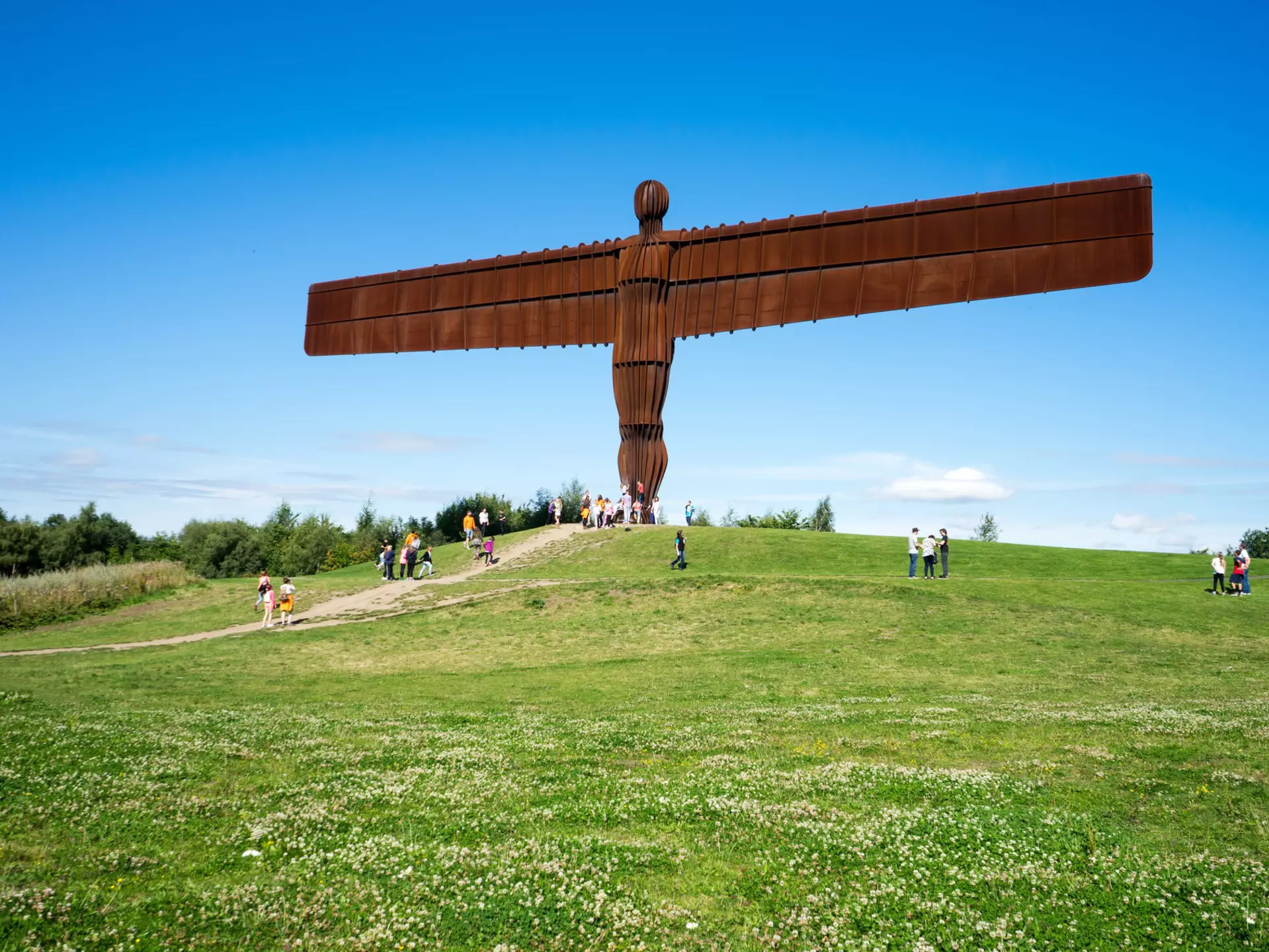 AUGUST 13th, 2015: Visitors at the Angel of the North, a steel sculpture by Antony Gormley, which stands 20 meters high.
307645853
uk, isolated, steel, sculpture, north, tyne, antony, landmark, summer, angel, people, modern, tourist, icon, figure, tall, artwork, england, heritage, industrial, blue, newcastle, sky, crowd, monument, wear, structure, metal, gormley, gateshead, northumberland