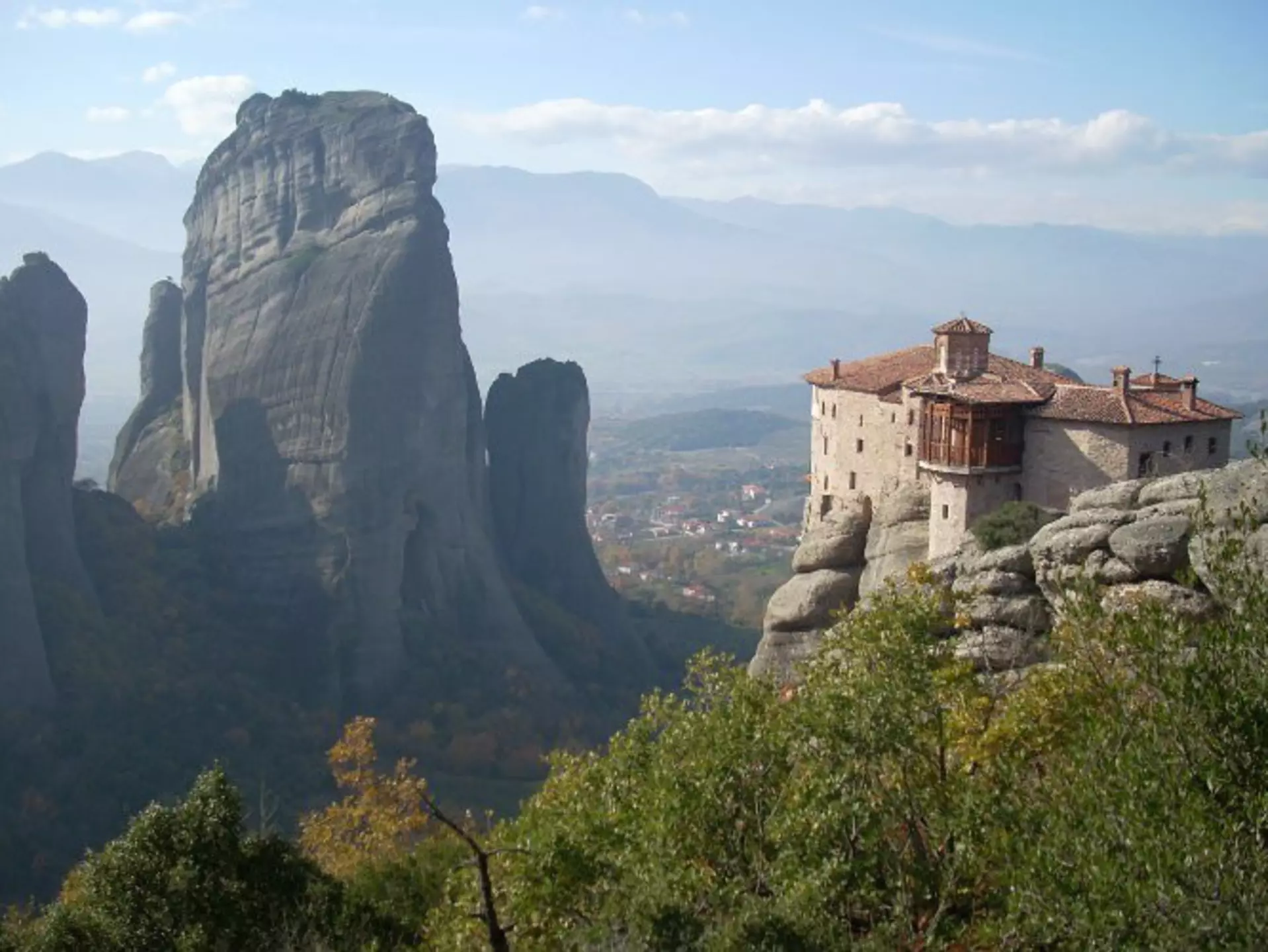 Monasteries perch on rocky pinnacles at Central Greece’s Meteora