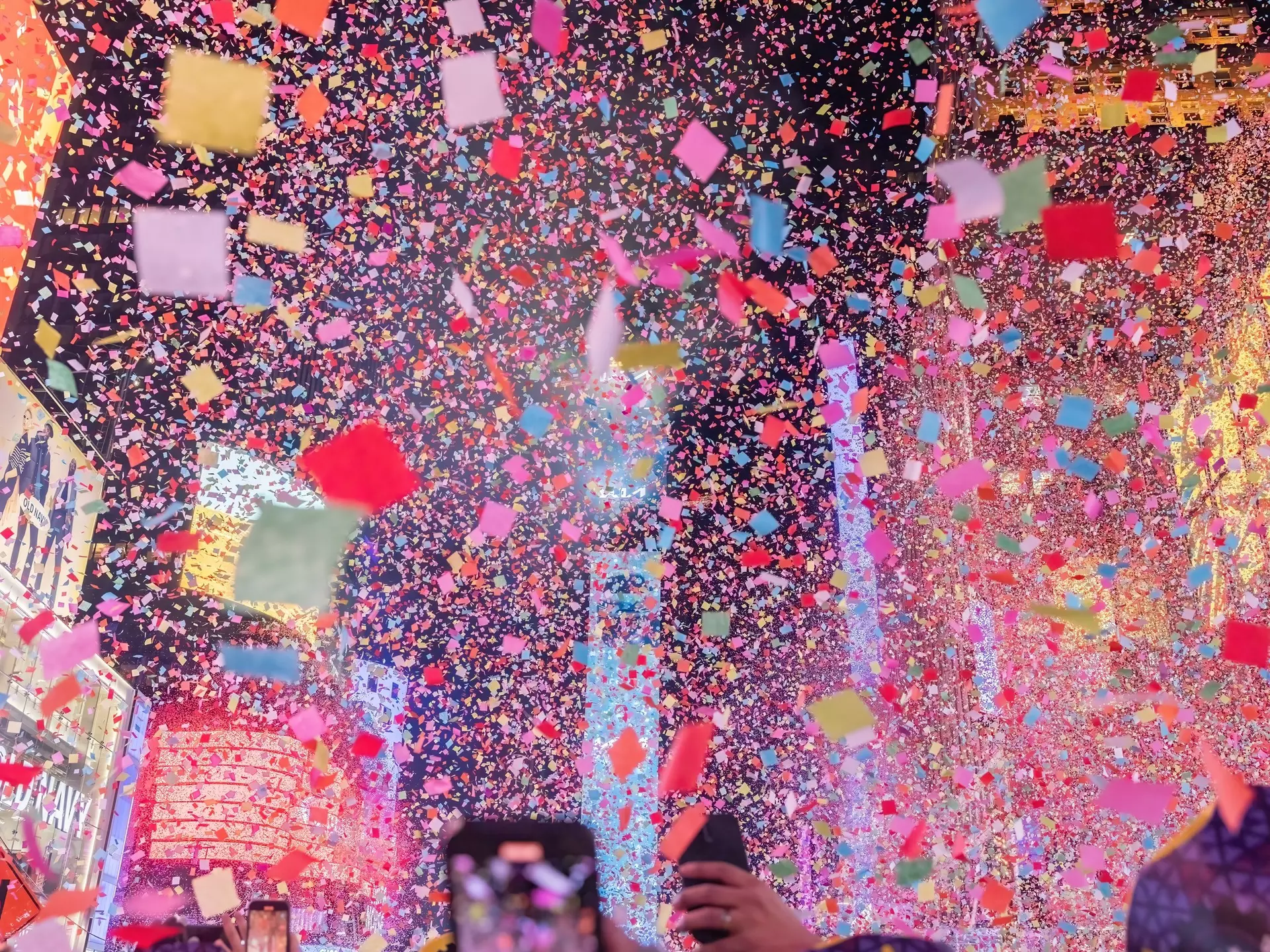 Confetti rains on Times Square in New York City. Ben Von Klemperer/Shutterstock