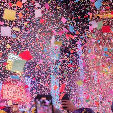 Confetti rains on Times Square in New York City. Ben Von Klemperer/Shutterstock