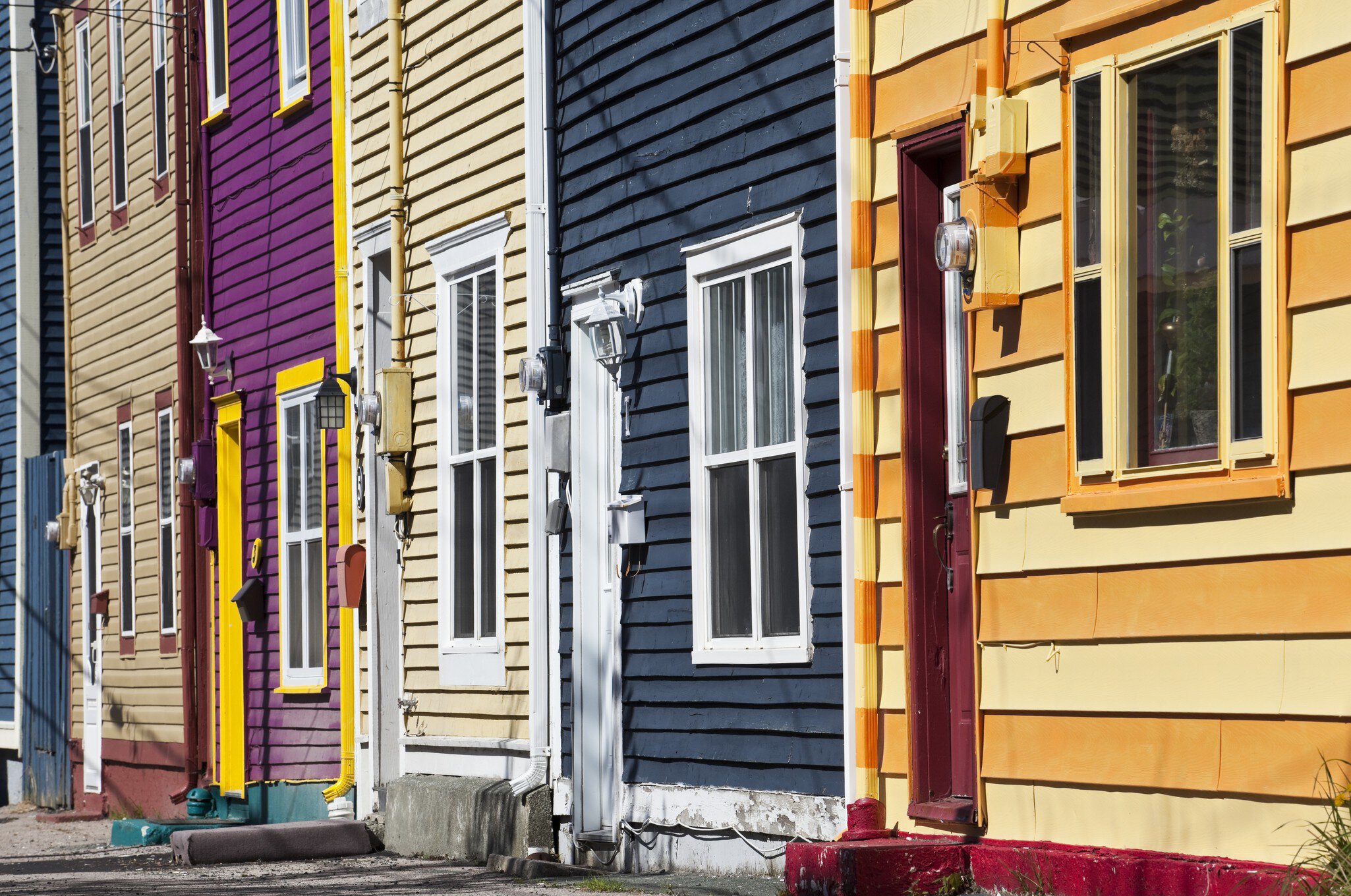 Several areas of the city of St. Johns feature Jellybean Row houses so named because of their candy-like colours, the result of a downtown revitalization program initiated by St. Johns Heritage Foundation in 1977.