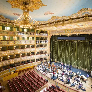 Interior of the Teatro La Fenice in Venice, Italy.