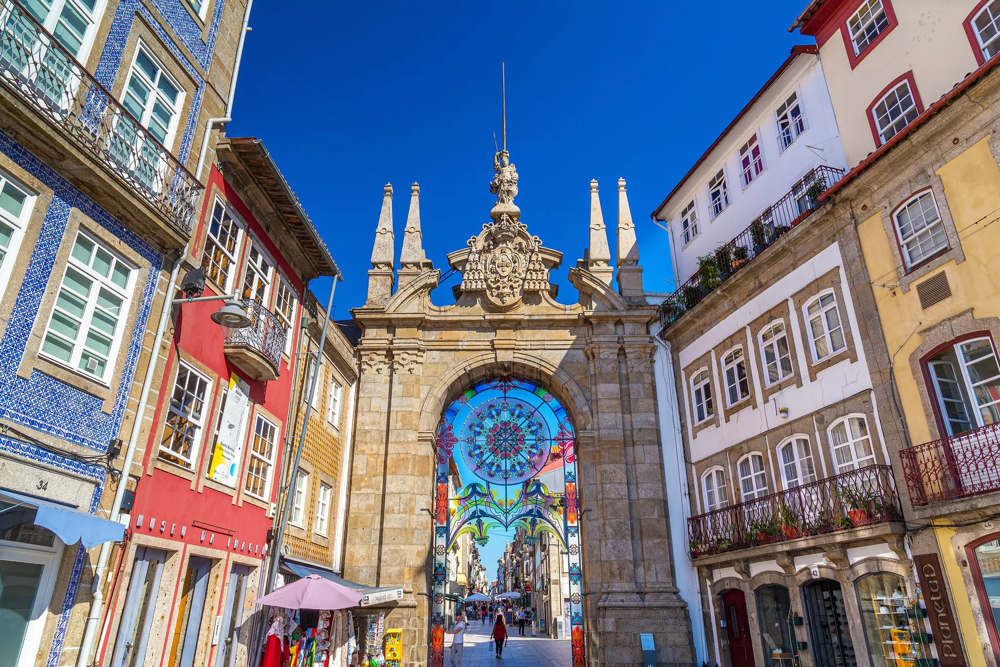 The Arco da Porta Nova, built in the 18th century, in Braga