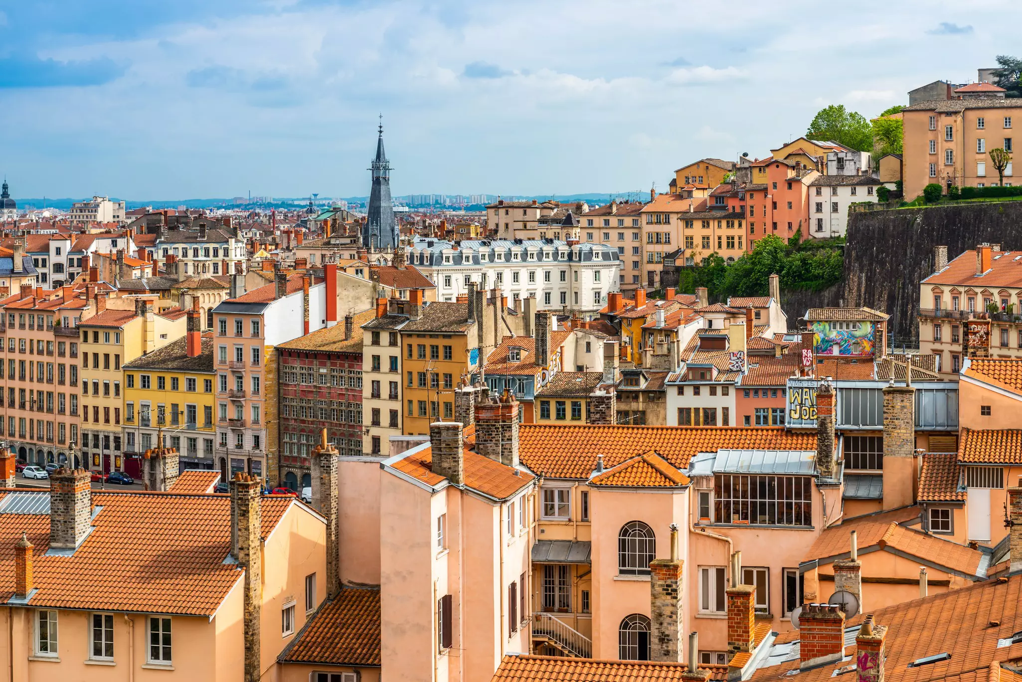 A view of the city of Lyon from the Croix-Rousse district.