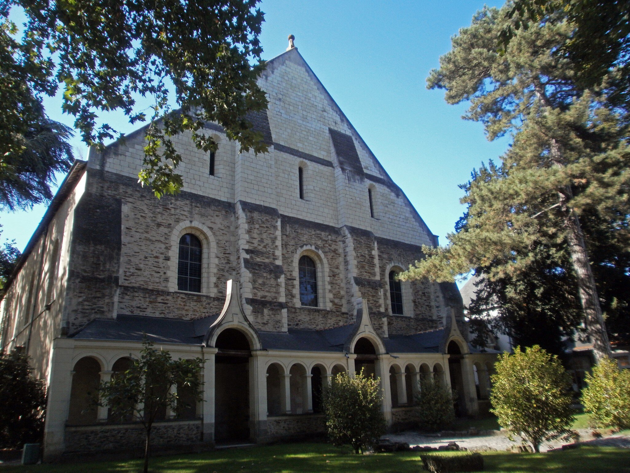 Facade of The Jean-Lurçat Museum and Contemporary Tapestry. It is located in the medieval Saint-Jean hospital and in a former orphanage. Angers, France.