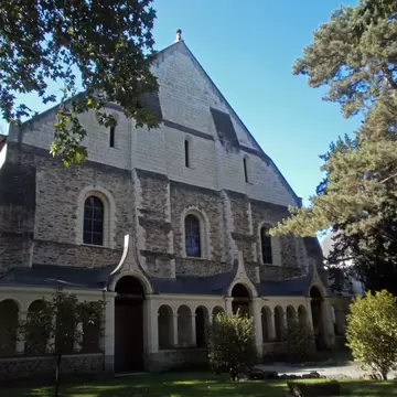 Facade of The Jean-Lurçat Museum and Contemporary Tapestry. It is located in the medieval Saint-Jean hospital and in a former orphanage. Angers, France.