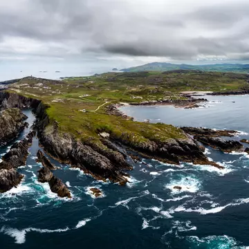 A panorama drone view of Malin Head and the northernmost point of Ireland
1408592156
ardmalin, atlantic, atlantic ocena, bird's eye view, drone view, dunalderagh, green, high angle, landscape, malin, most northerly point, northernmost point, ocena, panorama, panorama landscape, promontory, rocky, rugged, sightseeing
CLEARED FOR DIGITAL USE ONLY -