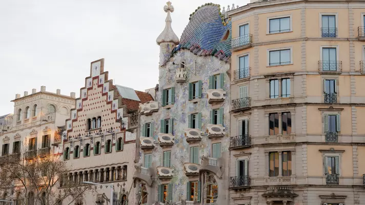 Buildings with decorative facades.