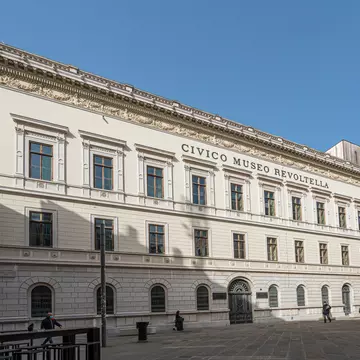Trieste, Italy. 24 February 2021. An external view of Revoltella museum building in the city center; Shutterstock ID 1924928855;