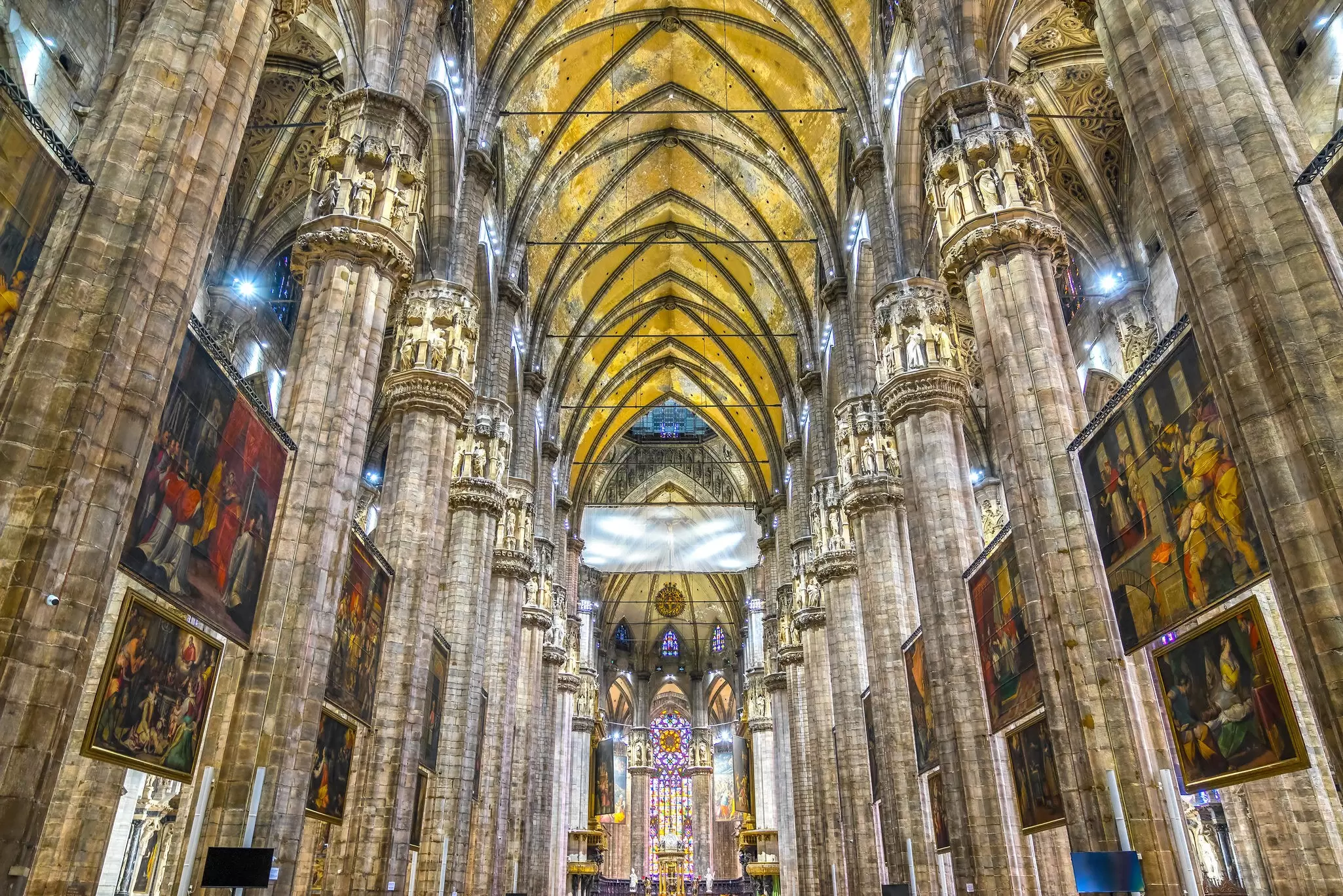 The interior of the Milan Cathedral, Duomo di Milano.