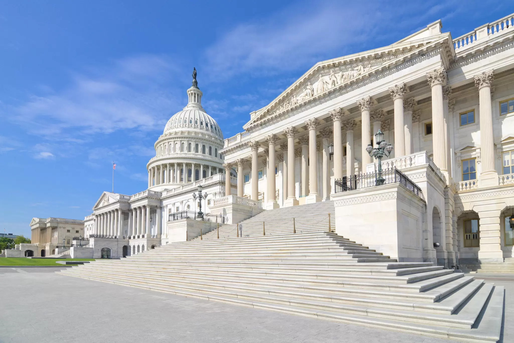 The east facade of the US Capitol in Washington, DC