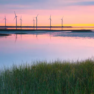 sunset at gaomei wetlands