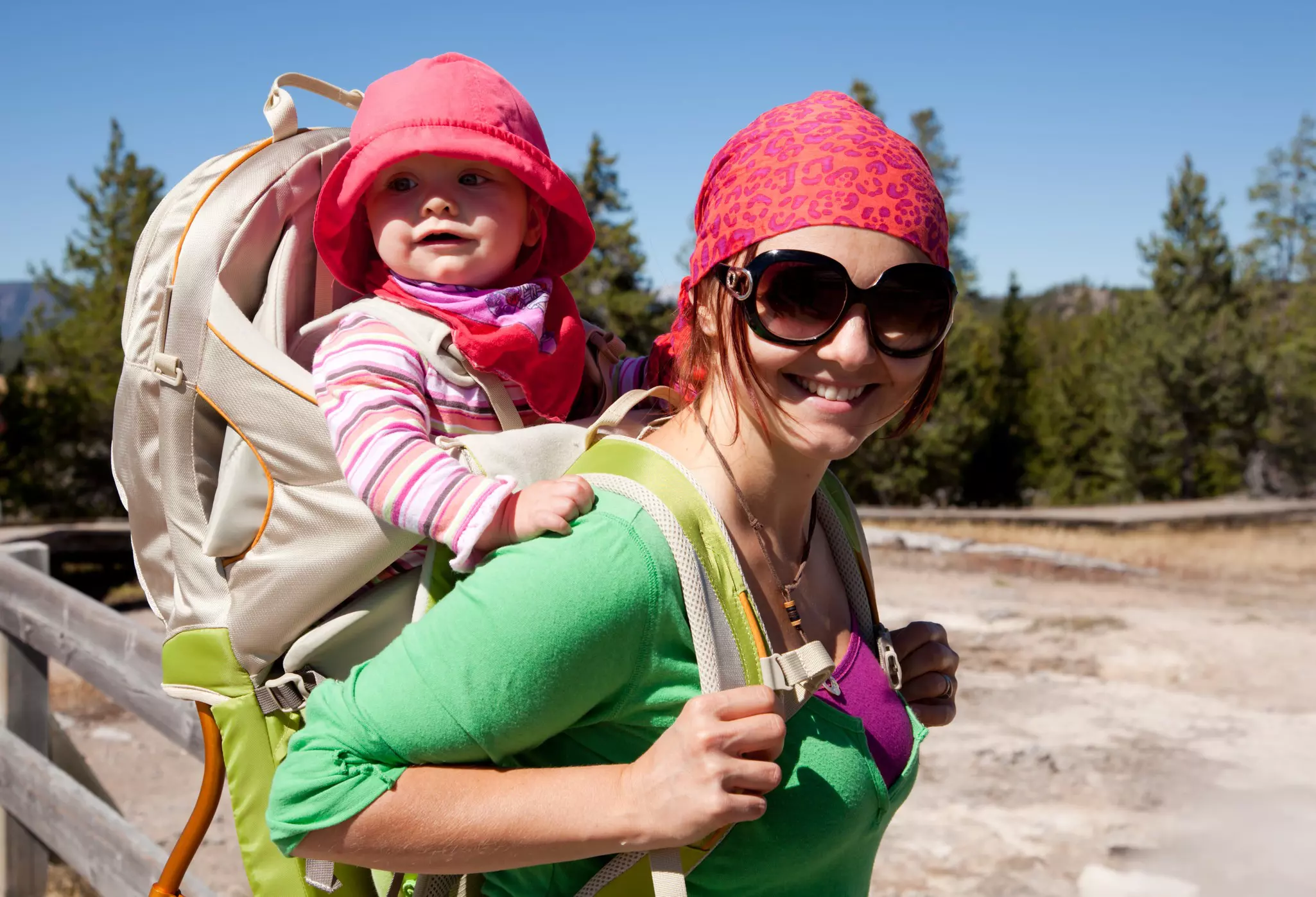 A baby backpack will be useful for getting off-trail at Yellowstone © rafalkrakow / Getty Images