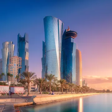Skyline of West Bay and Doha City Center, Qatar