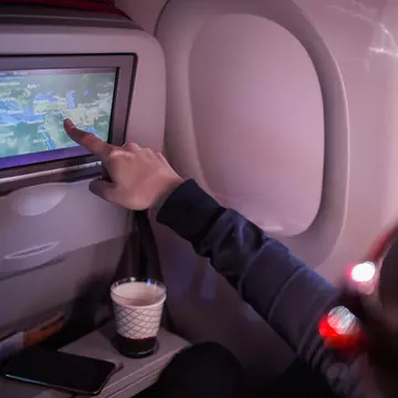 Maps are the most popular thing to look at on an airplane screen. Kosamtu / Getty Images