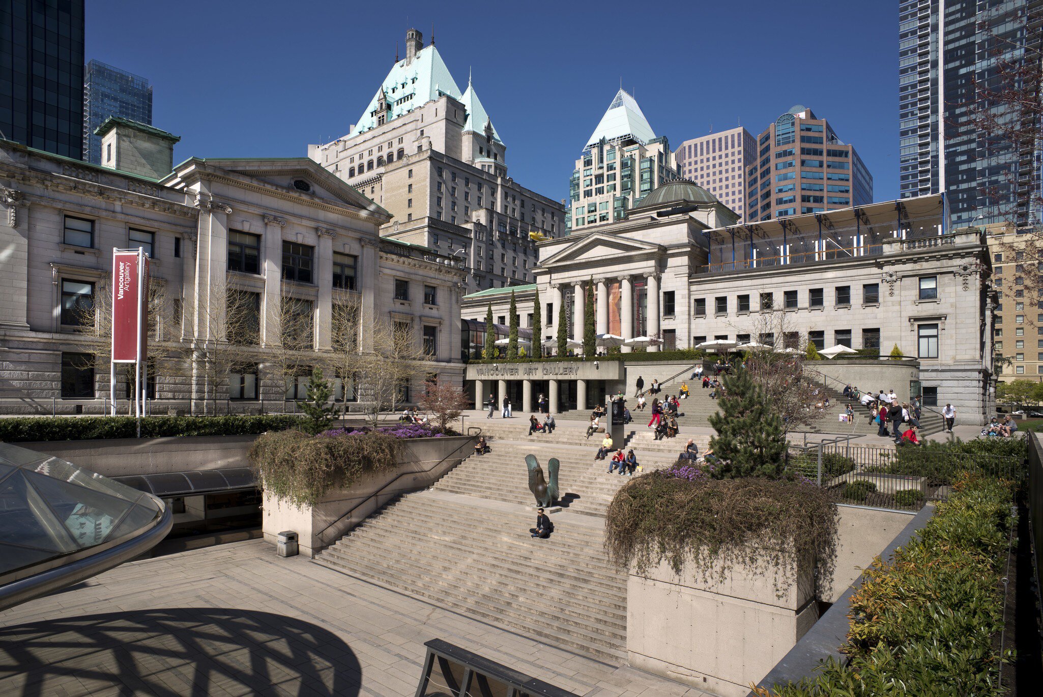 VANCOUVER - APRIL 12, 2014: Founded in 1931, Vancouver Art Gallery is the fifth-largest art gallery in Canada. Neoclassical building was designed by F. Rattenbury and  is located at 750 Hornby Street.