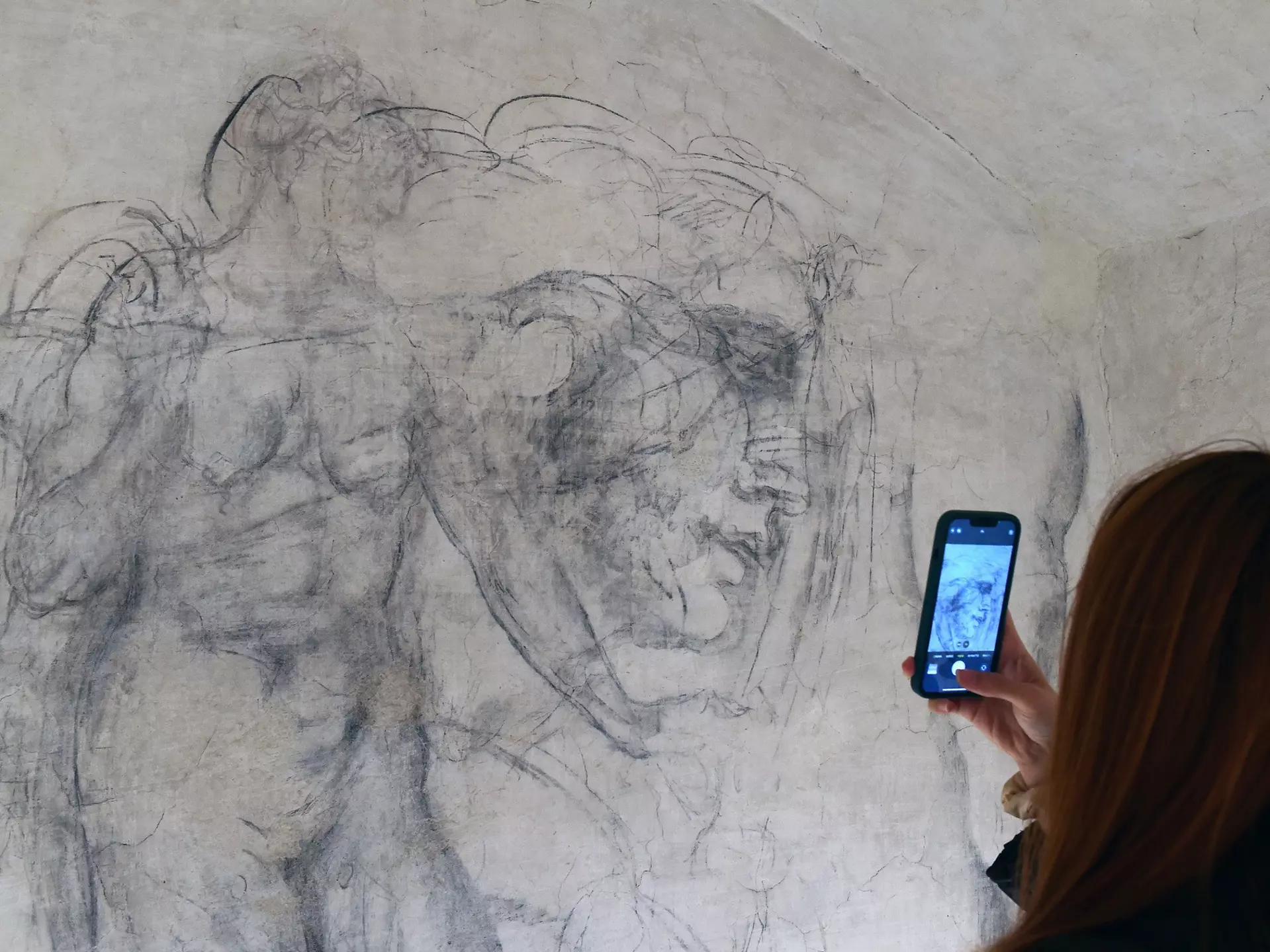 A general view of charcoal drawings inside "Michelangelo's Secret Room" at the Medici Chapels in Florence, Italy © Roberto Serra/ Iguana Press / Getty Images