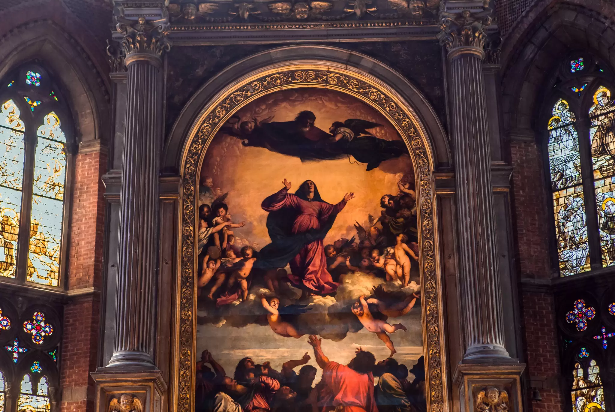 Titian's 'Assunta' in I Frari in Venice, Italy.
