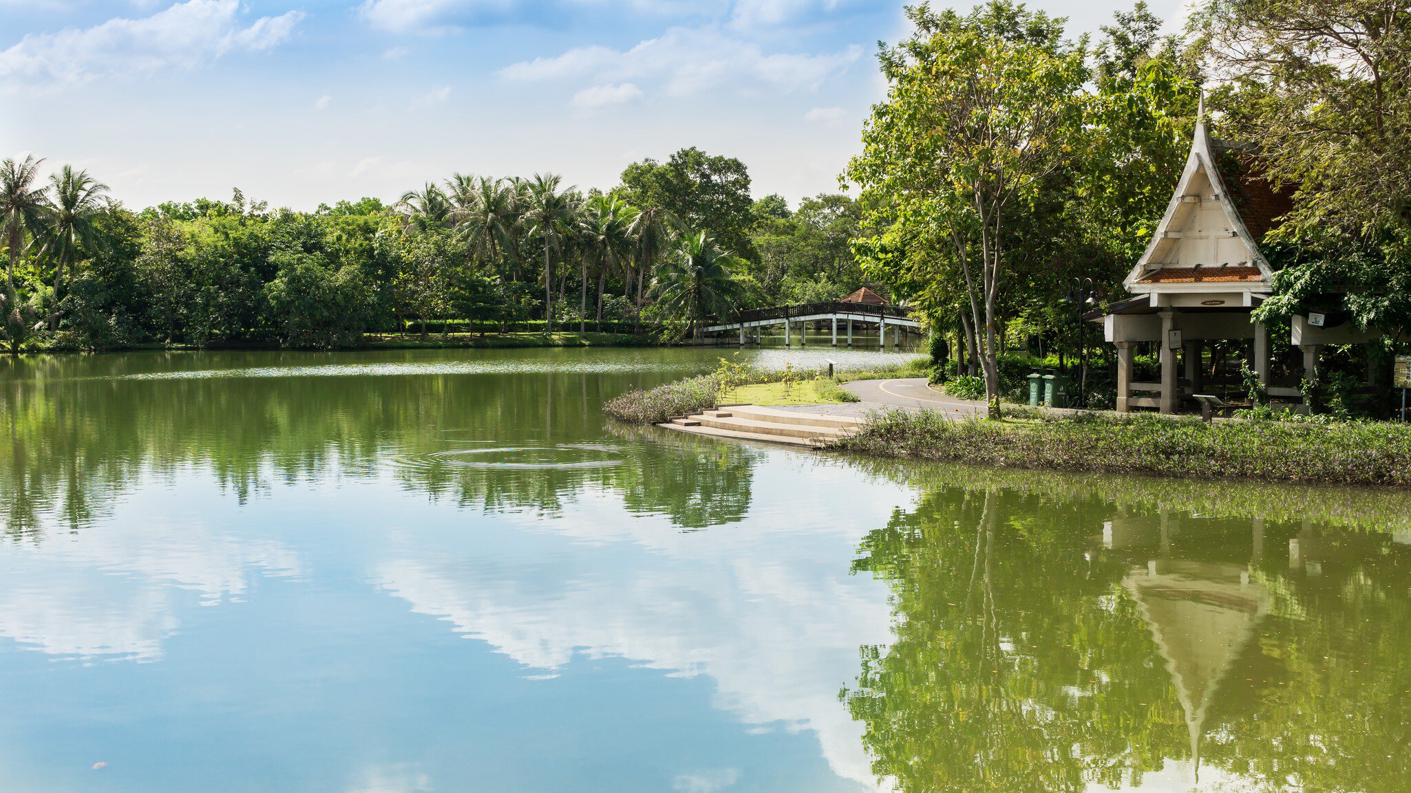 Sri Nakhon Khuean Khan Park And Botanical Garden is public park and declared to be the lungs of Bangkok in Bang Kachao Sub-District, Samut Prakan , Thailand